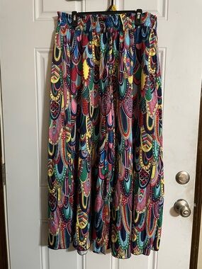 SHEIN Multicolor Printed Wide Leg Pants with Elastic Waist